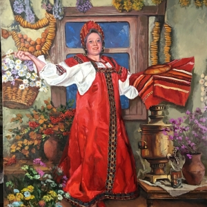 Russian folk dance. oil 40x30